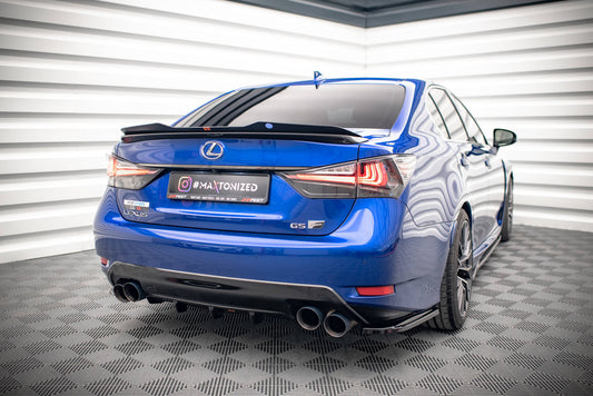 Diffusor Heck Ansatz für Lexus GS F Mk4 Facelift schwarz Hochglanz