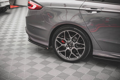 Heck Ansatz Flaps Diffusor V.1 für Ford Mondeo ST-Line Mk5 Facelift schwarz Hochglanz