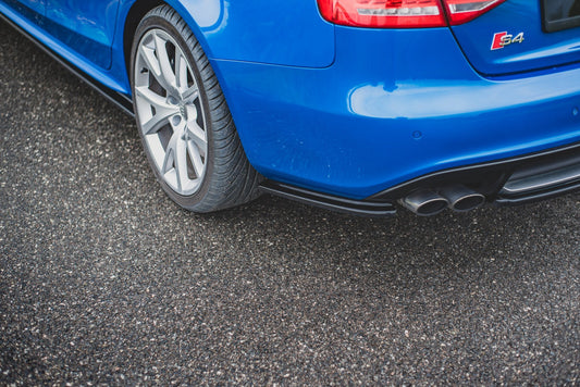 Heck Ansatz Flaps Diffusor für Audi S4 / A4 S-Line B8 Limousine Carbon Look