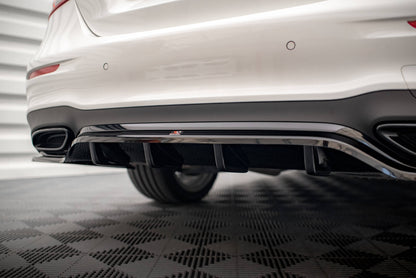 Mittlerer Diffusor Heck Ansatz DTM Look für Mercedes-Benz E AMG-Line W213 Facelift schwarz matt