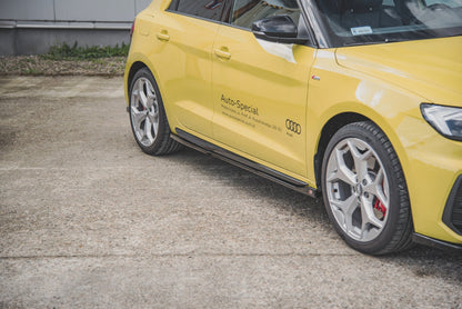 Seitenschweller Ansatz für Audi A1 S-Line GB Carbon Look