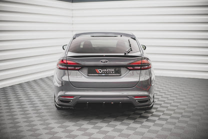 Heck Ansatz Flaps Diffusor V.2 für Ford Mondeo ST-Line Mk5 Facelift schwarz matt