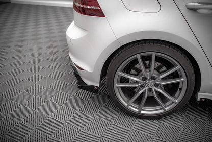 Street Pro Heck Ansatz Flaps Diffusor +Flaps für Volkswagen Golf R Mk7 schwarz Hochglanz