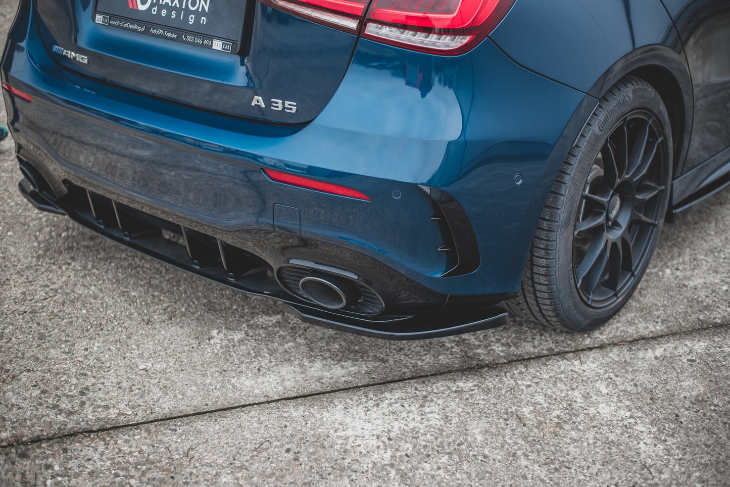 Heck Ansatz Flaps Diffusor für Mercedes A35 AMG Hatchback W177  schwarz matt