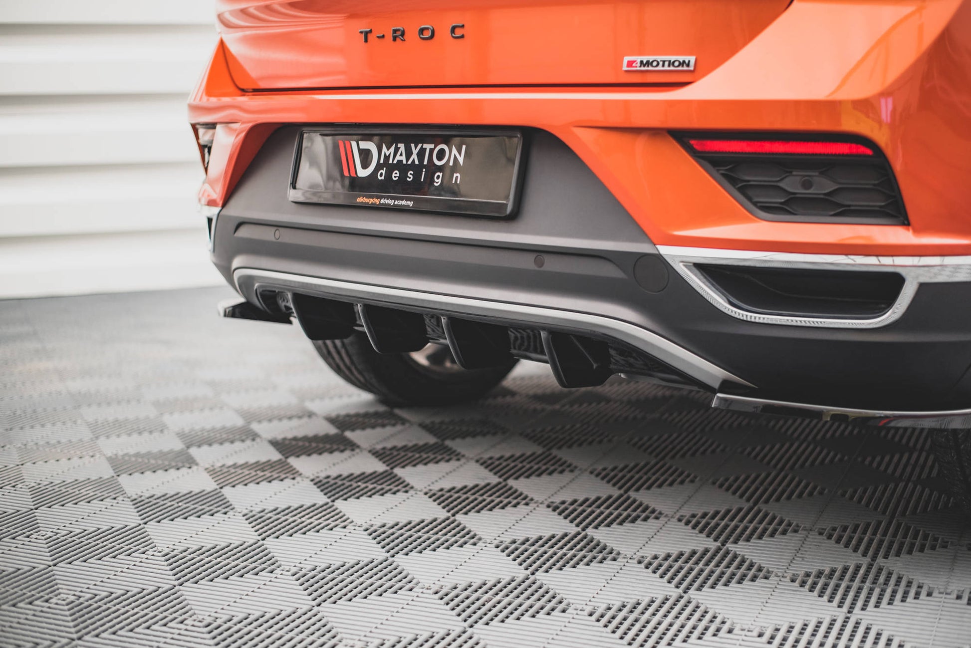 Diffusor Heck Ansatz für Volkswagen T-Roc Mk1 schwarz matt