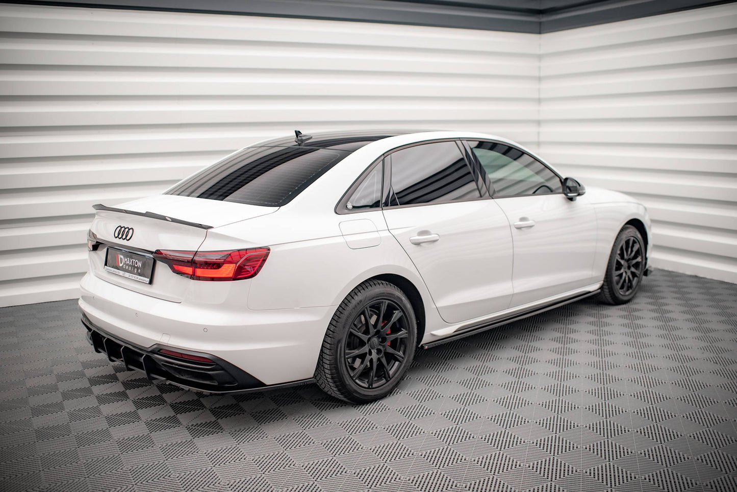 Seitenschweller Ansatz für Audi A4 B9 Facelift Carbon Look
