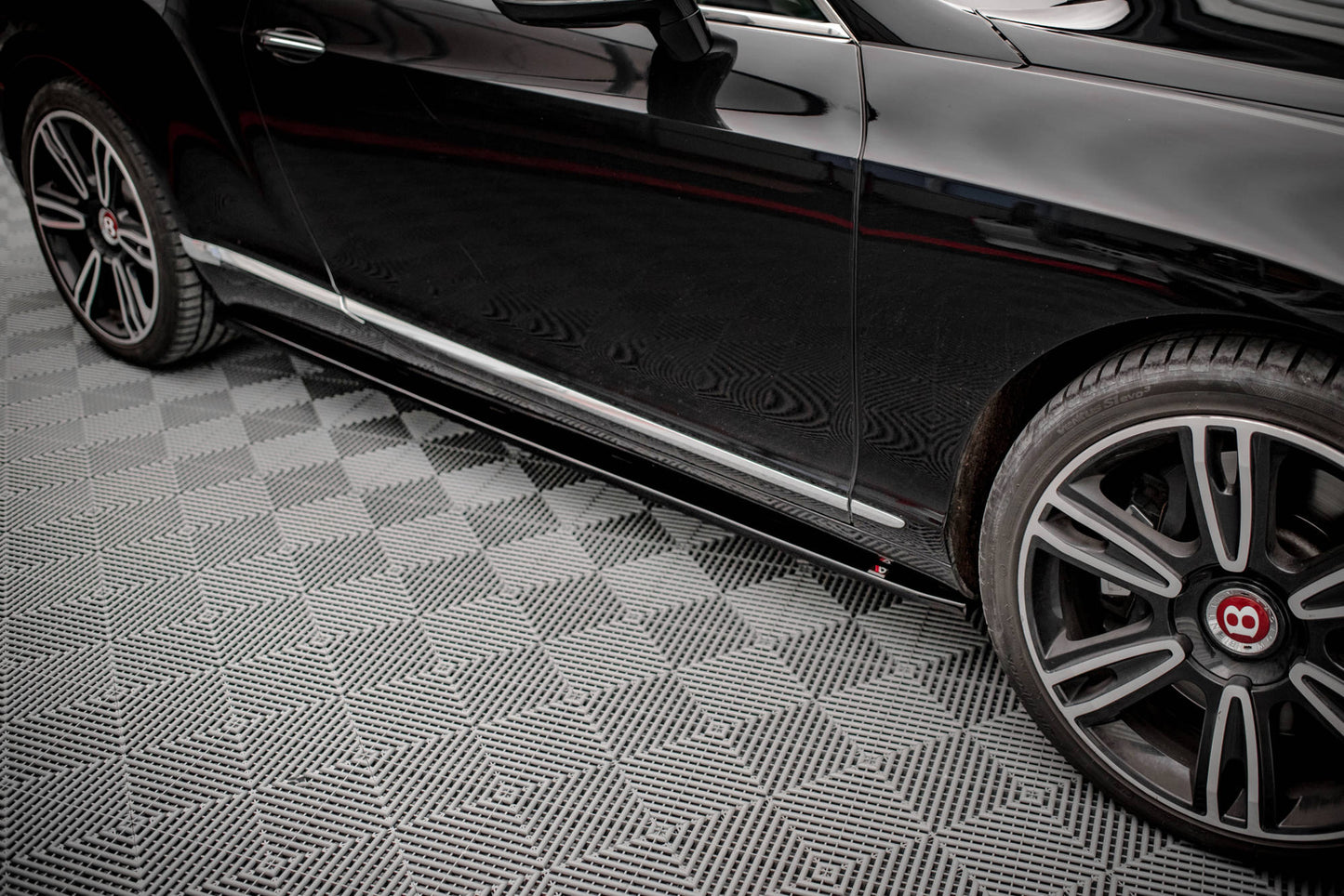 Seitenschweller Ansatz für Bentley Continental GT V8 S Mk2 schwarz Hochglanz