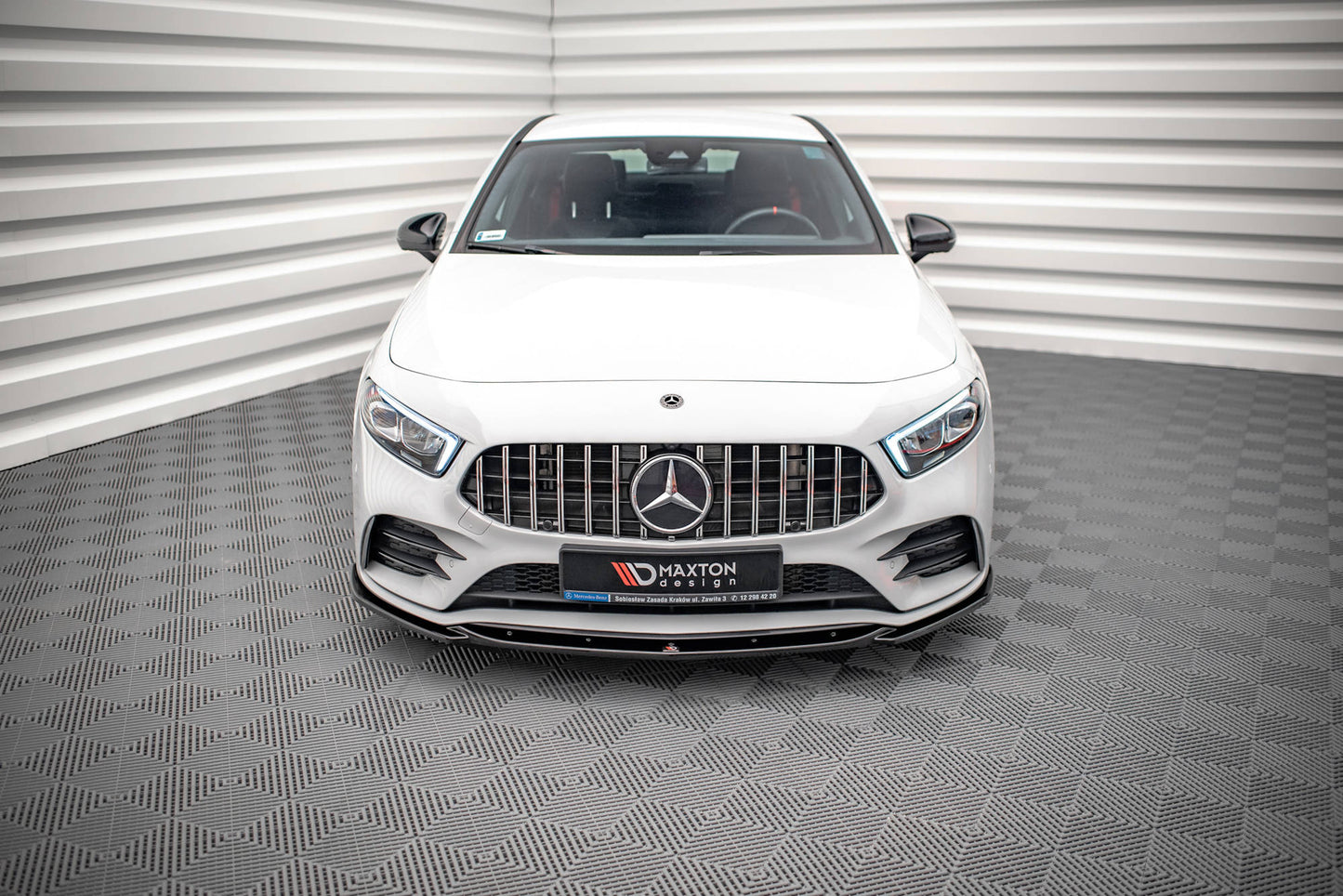 Front Ansatz V.5 für Mercedes A35 AMG / AMG-Line W177  schwarz matt