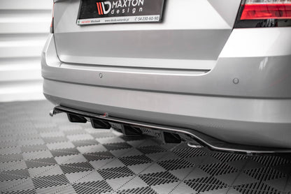 Mittlerer Diffusor Heck Ansatz DTM Look für Skoda Fabia Combi Mk3 Carbon Look