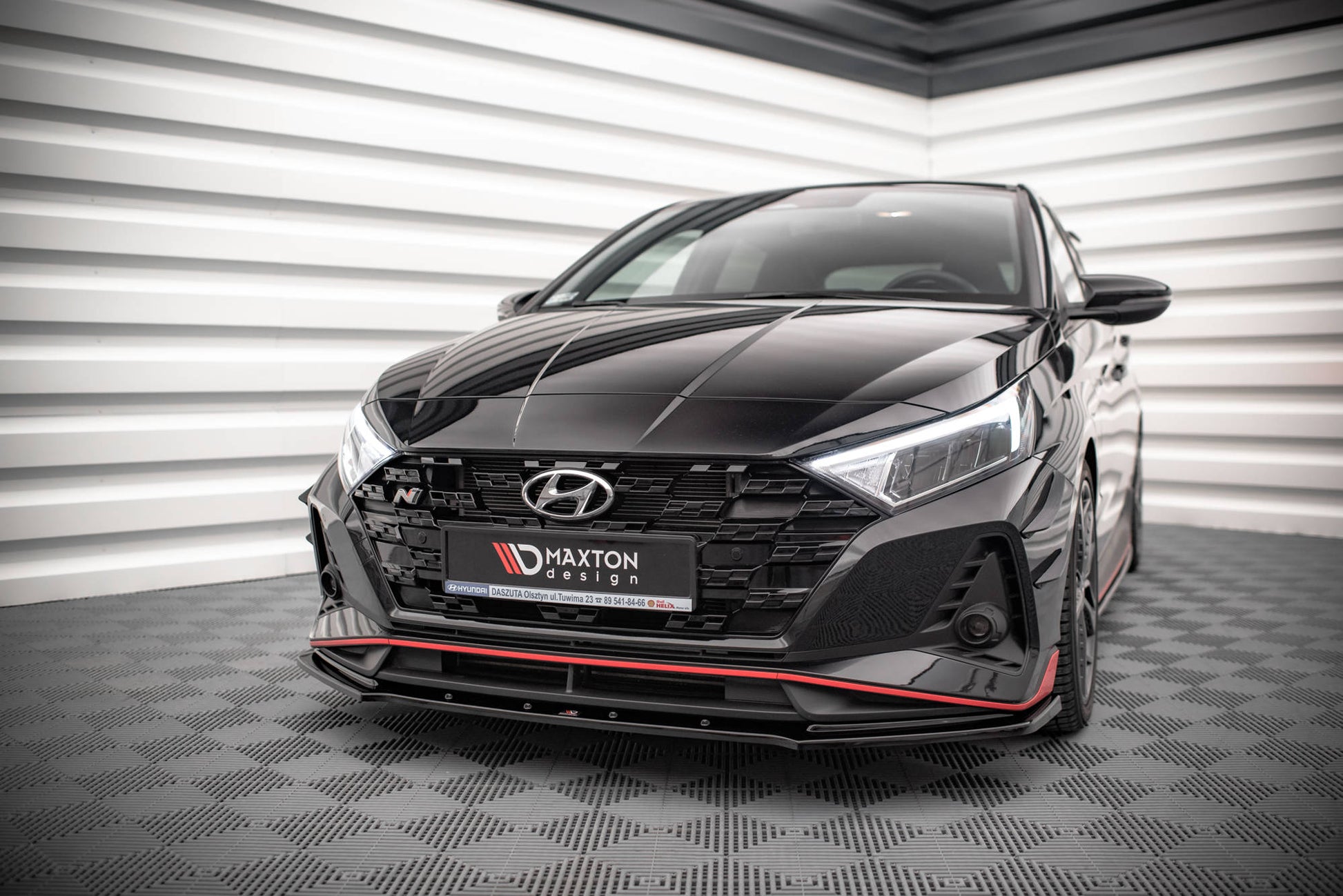 Front Ansatz V.1 für Hyundai I20 N Mk3 schwarz Hochglanz