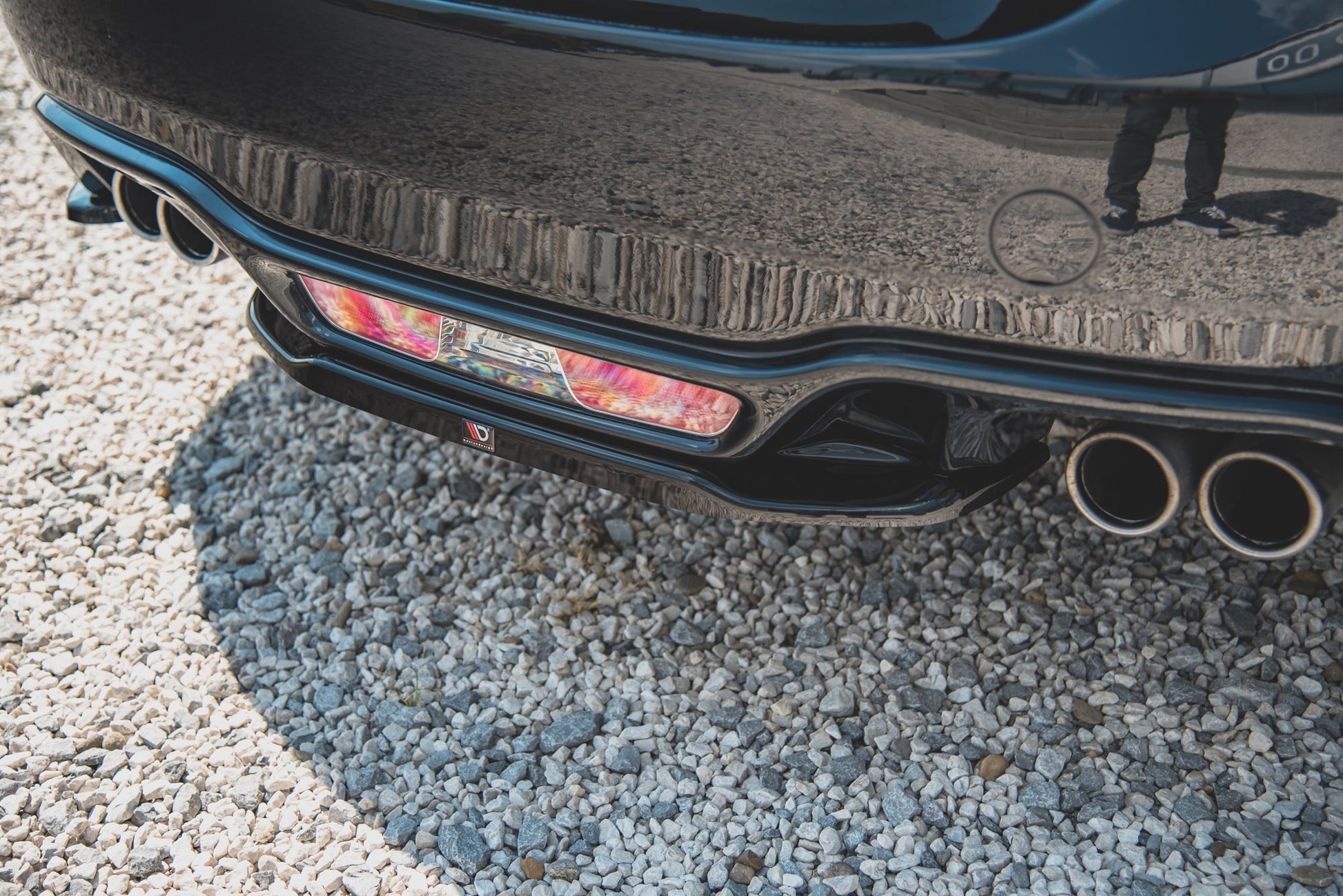 Mittlerer Diffusor Heck Ansatz für Fiat 124 Spider Abarth schwarz matt