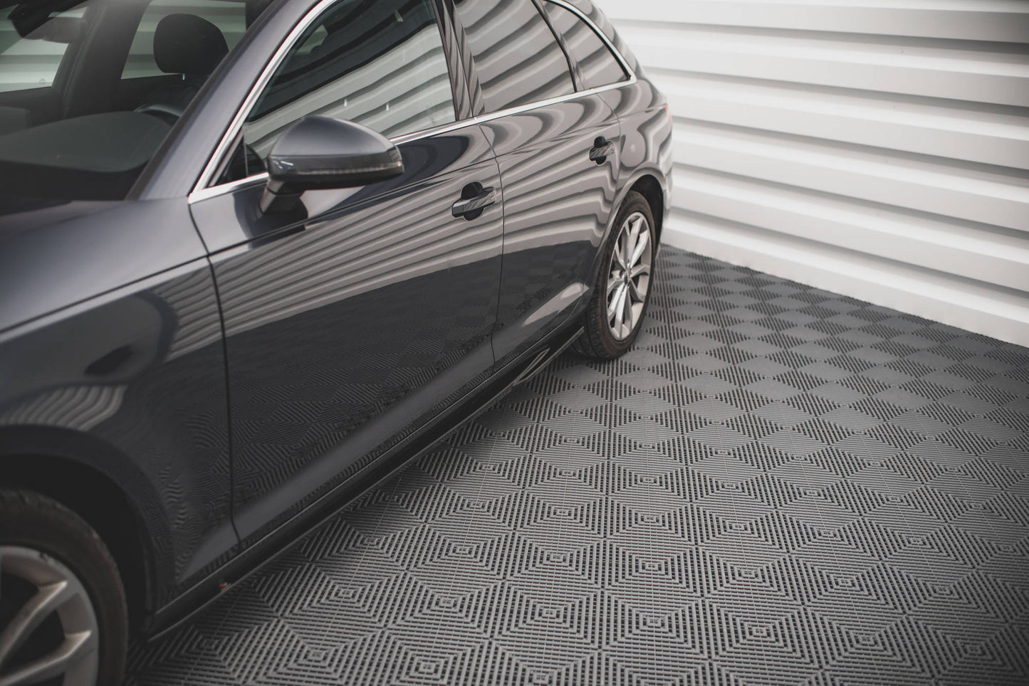 Seitenschweller Ansatz für Audi A4 Avant B9 schwarz matt