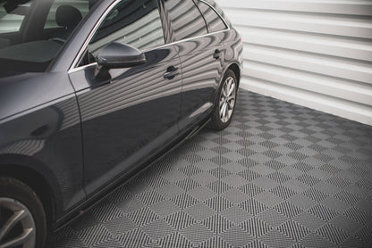 Seitenschweller Ansatz für Audi A4 Avant B9 schwarz Hochglanz