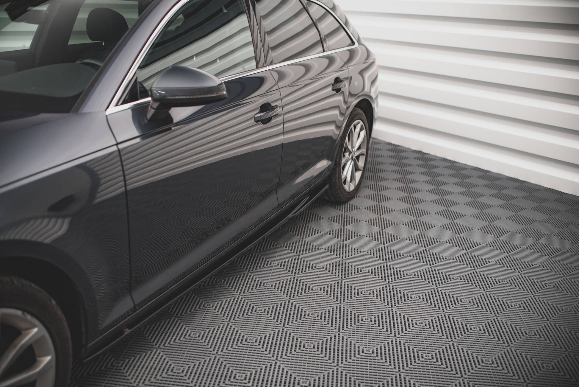 Seitenschweller Ansatz für Audi A4 Avant B9 Carbon Look