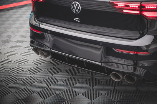 Mittlerer Diffusor Heck Ansatz für Volkswagen Golf R Mk8 Carbon Look