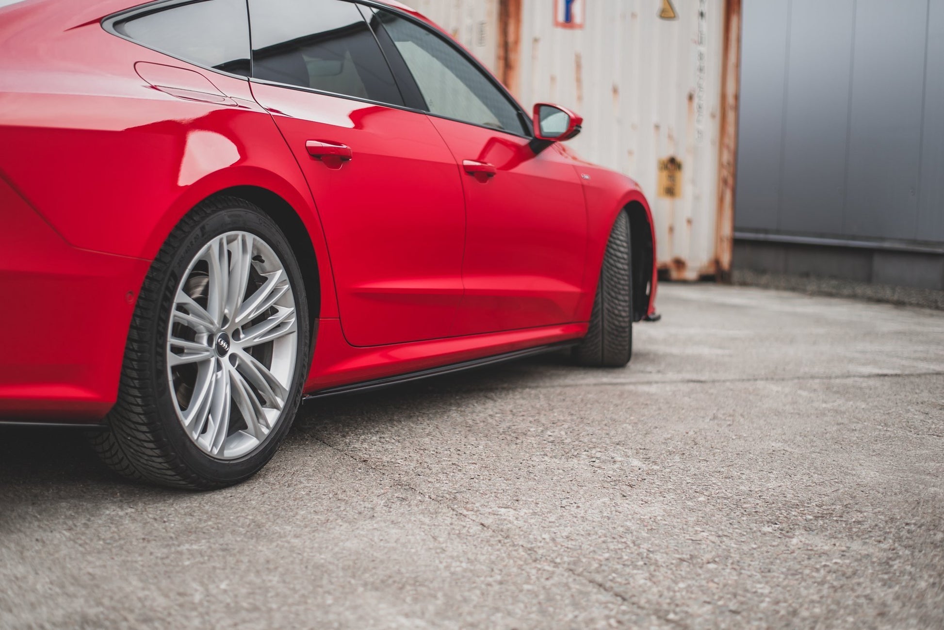 Seitenschweller Ansatz für Audi A7 C8 S-Line / S7 C8 schwarz matt