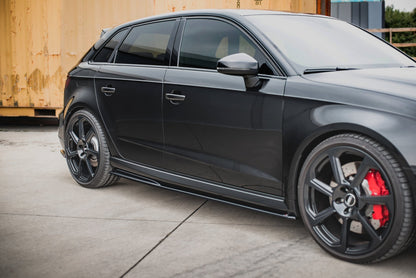 Seitenschweller Ansatz für V.2 für Audi RS3 8V Sportback Facelift Carbon Look