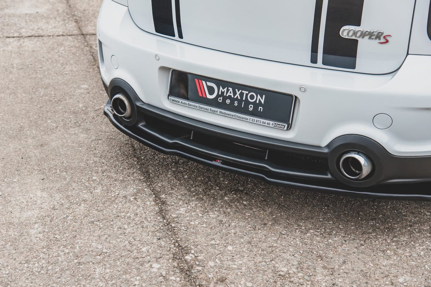 Mittlerer Diffusor Heck Ansatz für Mini Countryman Mk1 JCW schwarz matt