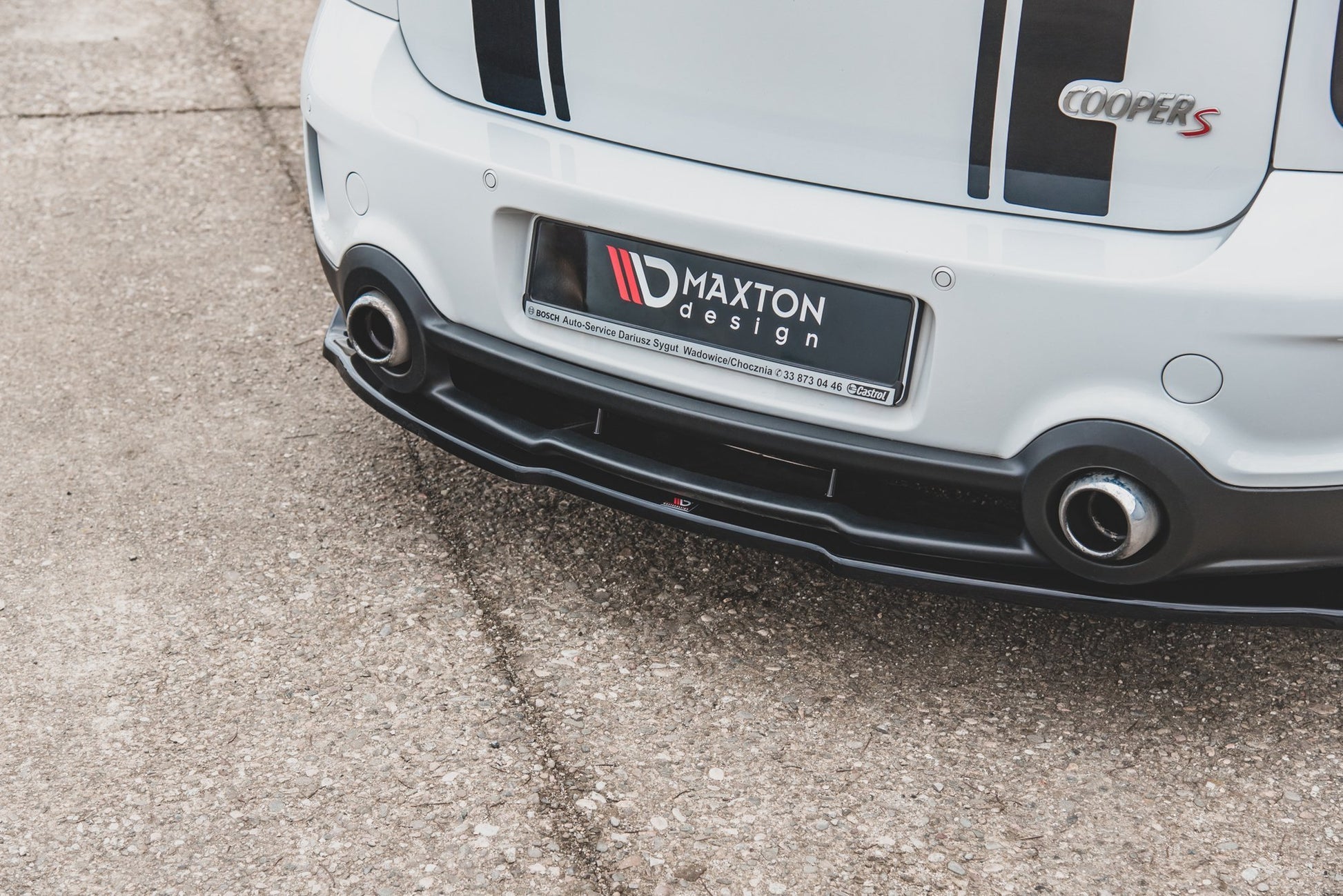 Mittlerer Diffusor Heck Ansatz für Mini Countryman Mk1 JCW schwarz matt