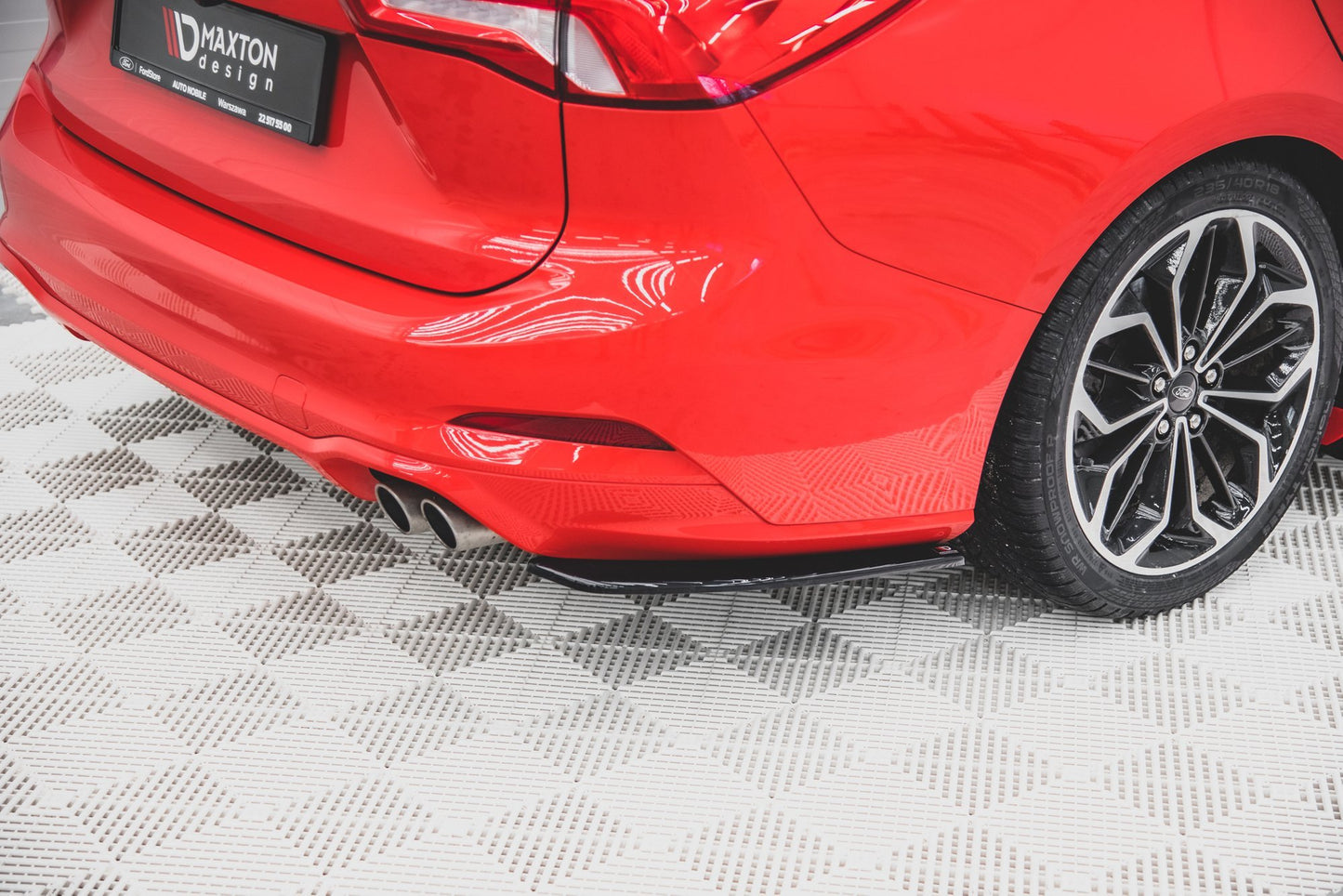 Heck Ansatz Flaps Diffusor V.1 für Ford Focus ST-Line Kombi Mk4 schwarz matt