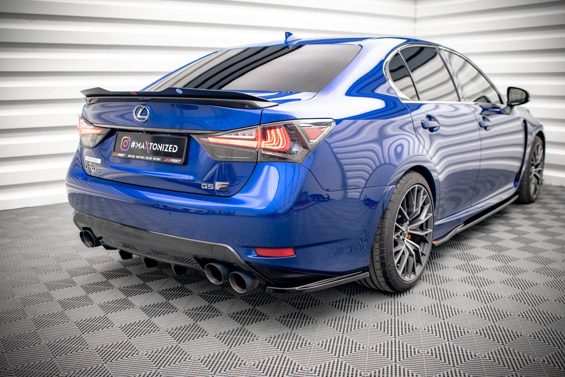 Heck Ansatz Flaps Diffusor für Lexus GS F Mk4 Facelift Carbon Look