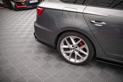 Heck Ansatz Flaps Diffusor V.2 für Seat Leon FR Sportstourer Mk3 schwarz matt