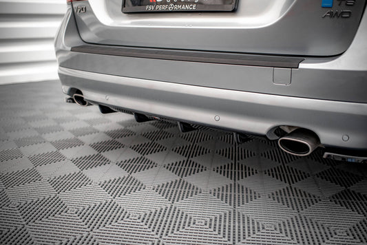Diffusor Heck Ansatz für Volvo V70 Mk3 schwarz matt
