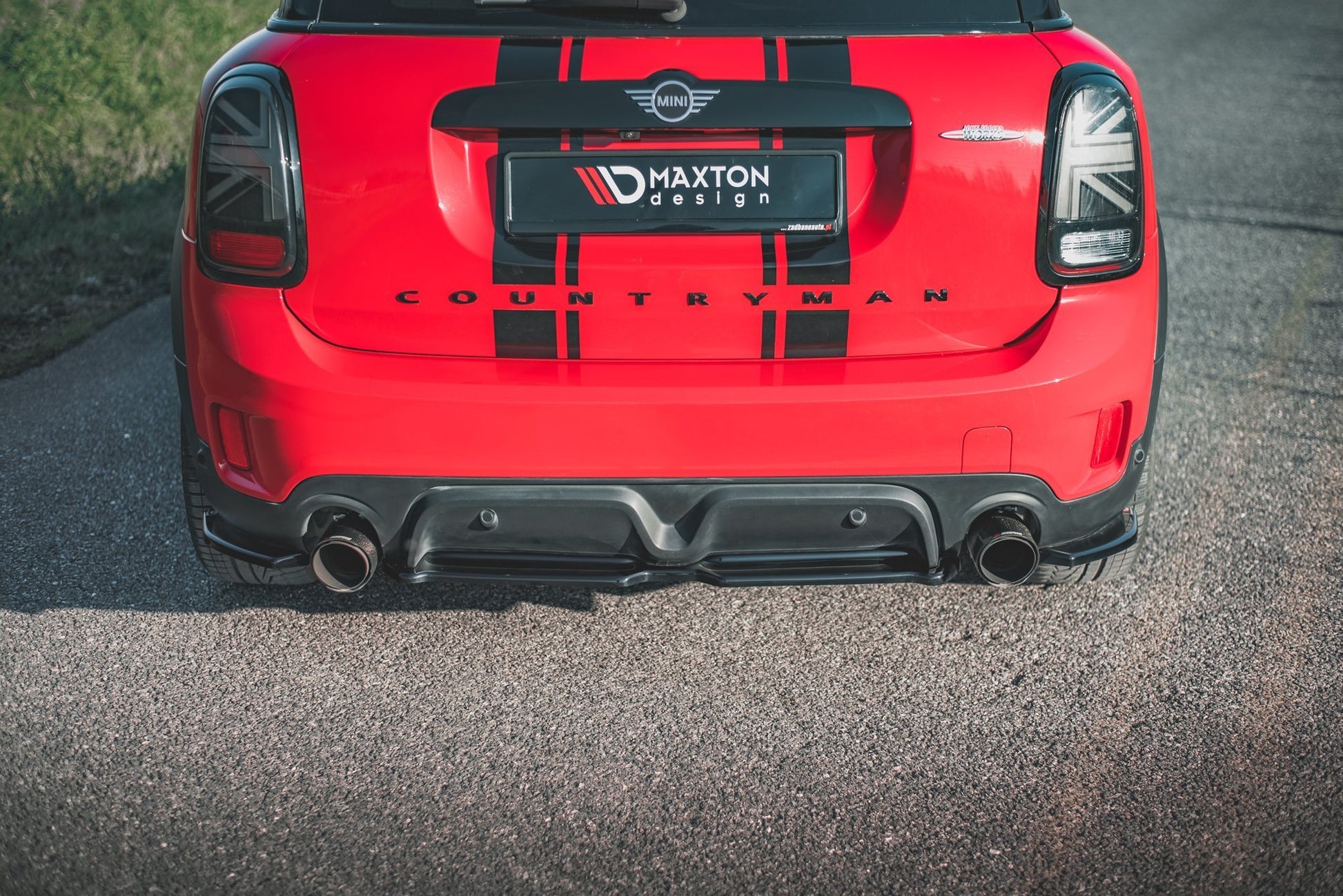 Mittlerer Diffusor Heck Ansatz für Mini Countryman Mk2 F60 JCW schwarz matt