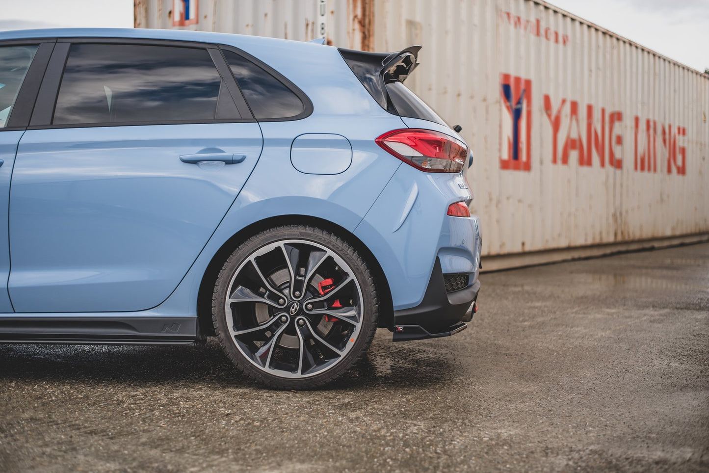 Heck Ansatz Flaps Diffusor V.3 für Hyundai I30 N Mk3 Hatchback Carbon Look