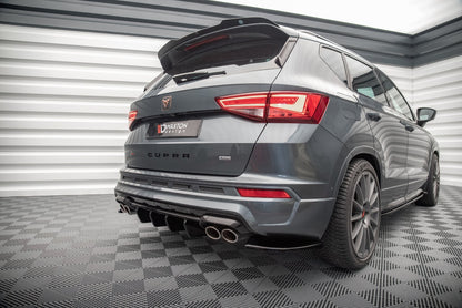Heck Ansatz Flaps Diffusor für Cupra Ateca schwarz matt
