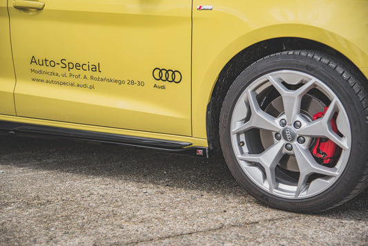 Seitenschweller Ansatz für Audi A1 S-Line GB Carbon Look