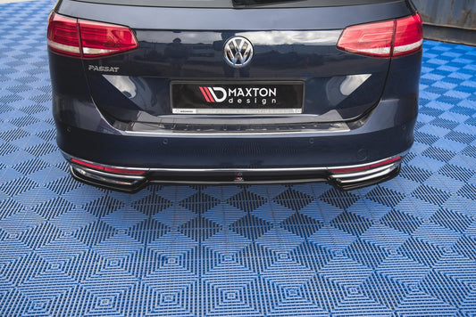 Mittlerer Diffusor Heck Ansatz für Volkswagen Passat B8 schwarz matt
