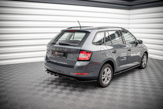 Mittlerer Diffusor Heck Ansatz DTM Look für Skoda Fabia Combi Mk3 Facelift Carbon Look