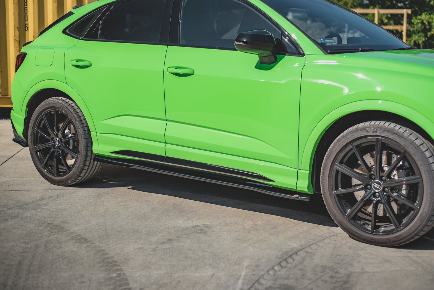 Seitenschweller Ansatz für Audi RSQ3 / Q3 S-Line F3 schwarz Hochglanz