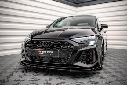 Street Pro Front Ansatz für +Flaps für V.1 + Flaps Audi RS3 8Y schwarz Hochglanz