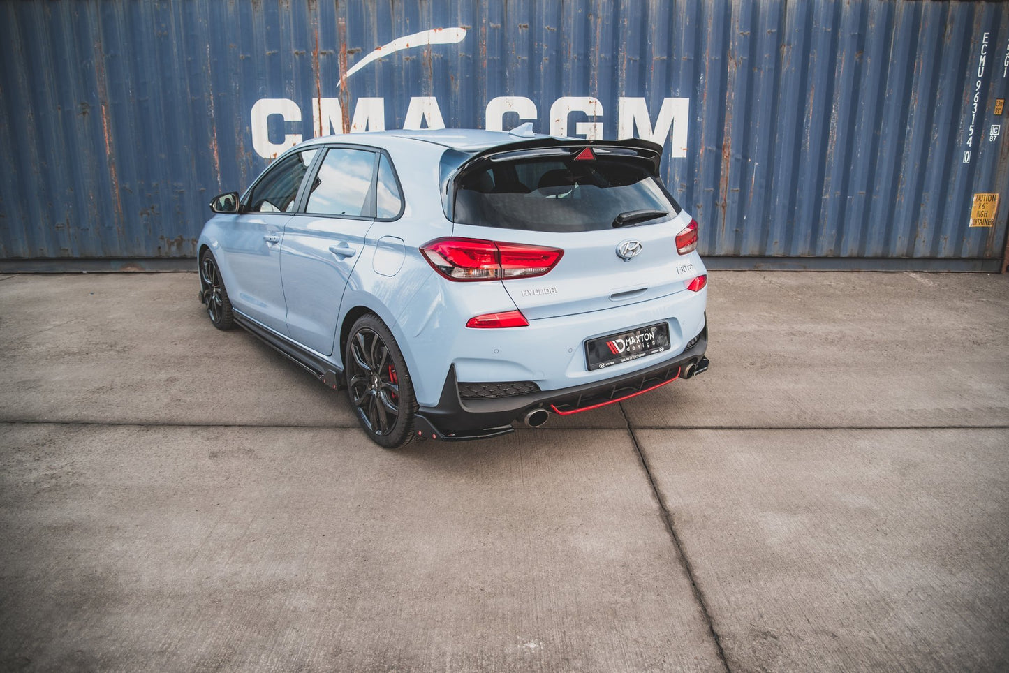 Heck Ansatz Flaps Diffusor +Flaps für V.6 Hyundai I30 N Mk3 Hatchback