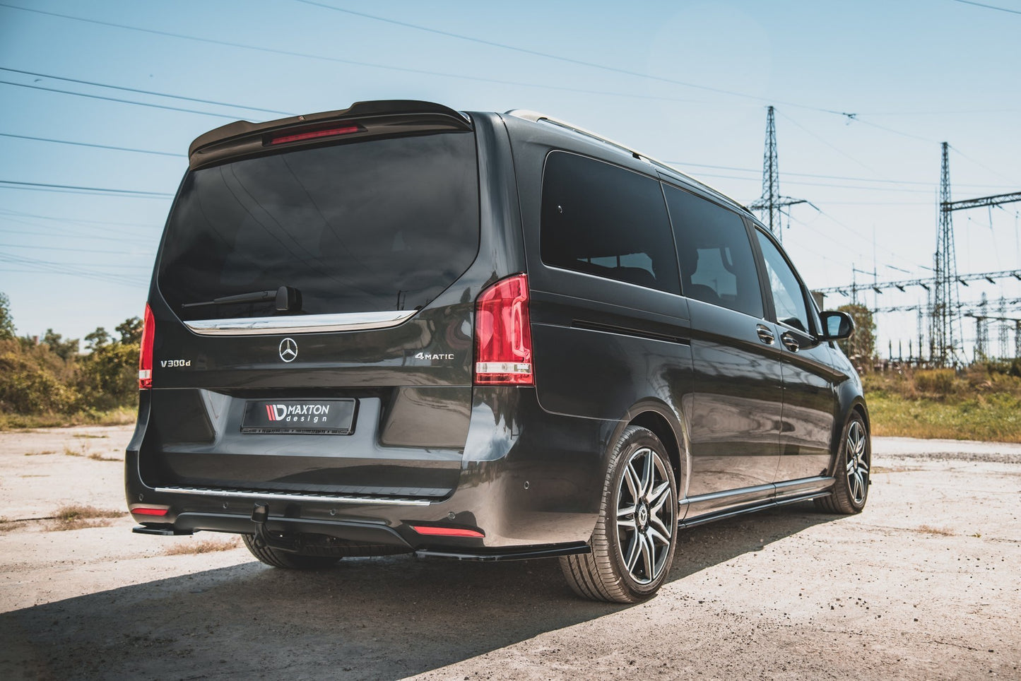 Heck Ansatz Flaps Diffusor V.1 für Mercedes-Benz V-Klasse AMG-Line W447 Facelift Carbon Look