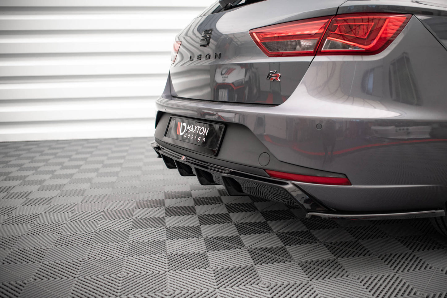 Diffusor Heck Ansatz für Seat Leon FR Sportstourer Mk3 schwarz matt