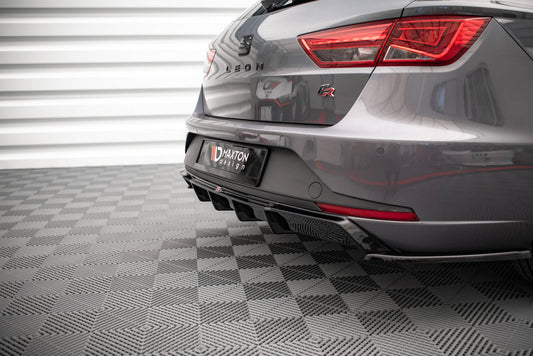 Diffusor Heck Ansatz für Seat Leon FR Sportstourer Mk3 schwarz matt