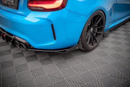 Street Pro Heck Ansatz Flaps Diffusor +Flaps für BMW M2 F87 schwarz Hochglanz