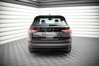 Mittlerer Diffusor Heck Ansatz für Skoda Kodiaq Mk1 Facelift schwarz Hochglanz