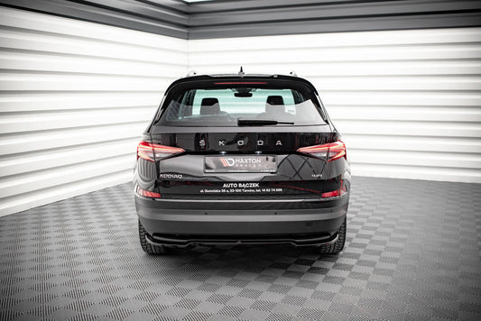 Mittlerer Diffusor Heck Ansatz für Skoda Kodiaq Mk1 Facelift schwarz Hochglanz