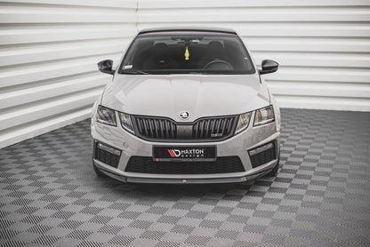 Front Ansatz V.1 für Skoda Octavia RS Mk3 Facelift schwarz Hochglanz