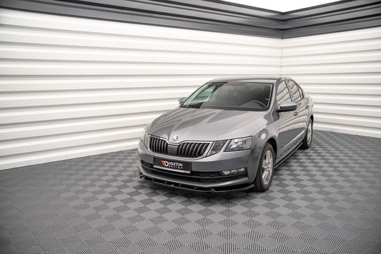 Front Ansatz V.1 für Skoda Octavia Mk3 Facelift schwarz matt