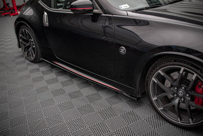 Seitenschweller Ansatz für V.1 für Nissan 370Z Nismo Facelift schwarz matt