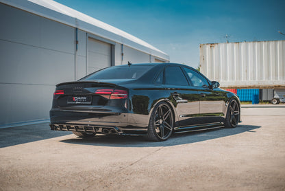 Heck Ansatz Flaps Diffusor V.2 für Audi S8 D4 Facelift schwarz matt