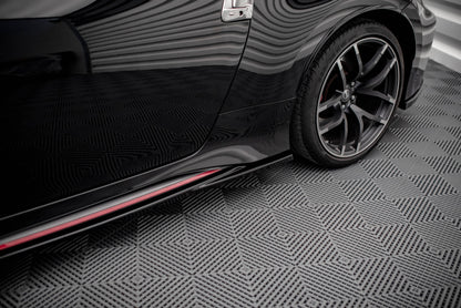 Seitenschweller Ansatz für V.2 für Nissan 370Z Nismo Facelift schwarz Hochglanz