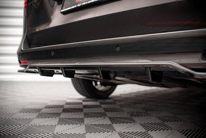 Mittlerer Diffusor Heck Ansatz DTM Look für Mercedes-Benz V-Klasse AMG-Line W447 Facelift schwarz matt