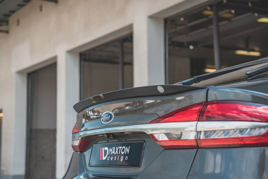 Spoiler CAP für Ford Mondeo Liftback Mk5 Facelift schwarz Hochglanz