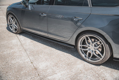 Seitenschweller Ansatz für V.5 Seat Leon Cupra / FR Mk3 FL schwarz Hochglanz